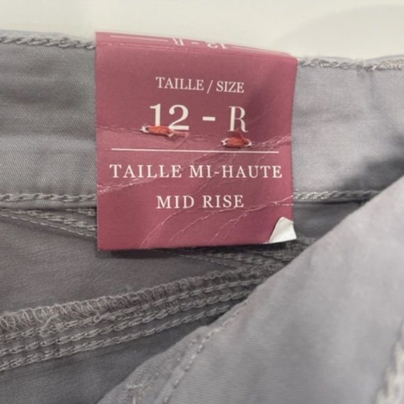 SMART SET Light Gray Cotton Pants Mid-Rise ~ Size 12 with tags - Picture 13 of 15